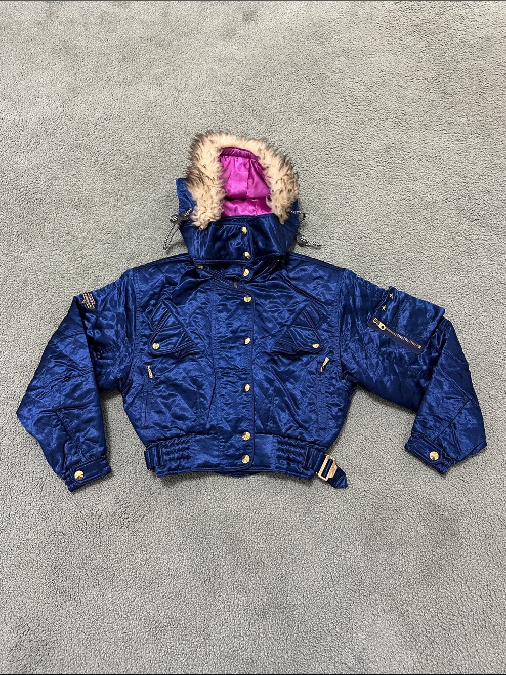 Vintage 90s Ellesse x Goldwin JAPAN EXPORT Italy satin Ski Jacket Womens L